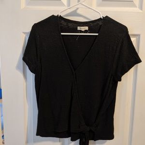 Madewell Black Wrap front top